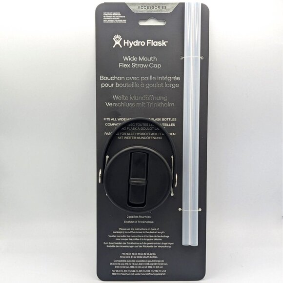 Brand New Hydro Flask Wide Mouth Flex Straw Cap Lid & 2 Straws - Picture 1 of 2